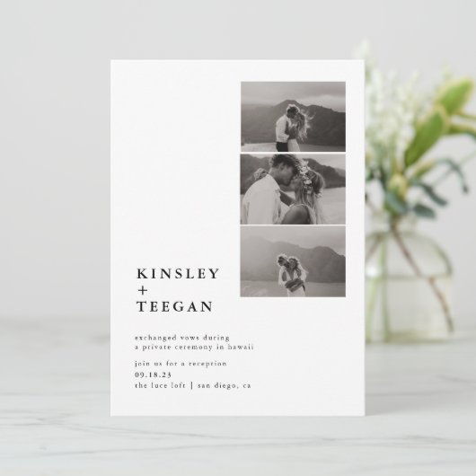 現代的な写真付きの駆け落ち発表 招待状 (スタンド正面)