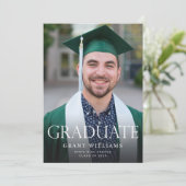 現代的な卒業写真 縦型卒業おめでとうのご案内 招待状 (スタンド正面)