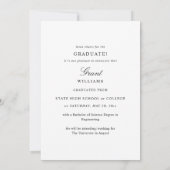 現代的な卒業写真 縦型卒業おめでとうのご案内 招待状 (裏面)