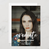 現代的な台本付きの卒業写真 招待状 (正面/裏面)