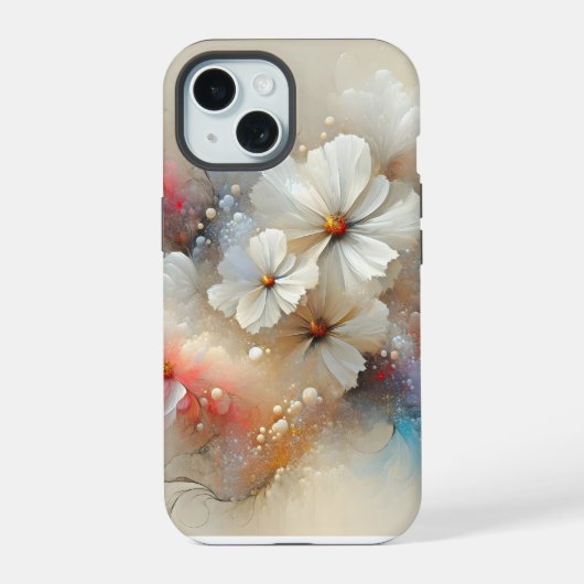 現代的な宇宙の抽象デザイン iPhone 15ケース (裏面)