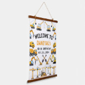 現代的な建設スタイルのシンプルな子供の誕生日 吊り下げ型タペストリー (傾斜あり)