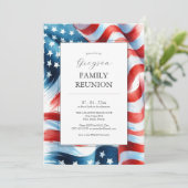 現代的な愛国的な家族の再会ピクニック招待状 招待状 (スタンド正面)