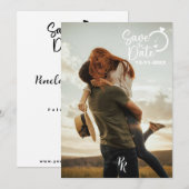 現代的な手書きフォントのフル写真デザイン セーブザデート (正面/裏面)