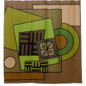 現代的な抽象モダンアート シャワーカーテン (正面)