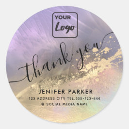 現代的な抽象的なカスタムロゴの感謝のクラス ラウンドシール