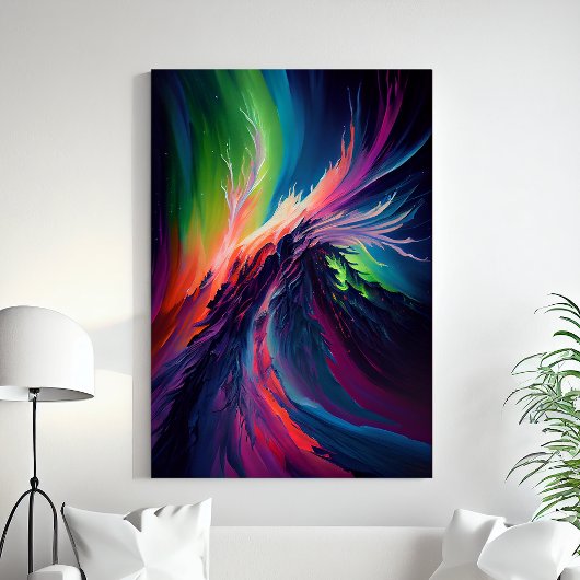 現代的な抽象的なカラフルな虹の絵 キャンバスプリント