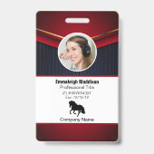 現代的な抽象的な企業用IDカード | 赤 ネイビー バッジ (正面)