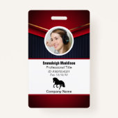現代的な抽象的な企業用IDカード | 赤 ネイビー バッジ (正面)