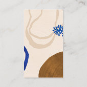 現代的な抽象的な形のアート 青 茶色 結婚式 エンクロージャーカード (裏面)