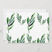 現代的な水彩画のグリーン　親族なしの結婚式 招待状 (裏面)