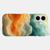 現代的な流動波の抽象画 Case-Mate iPhoneケース (裏面 (横))