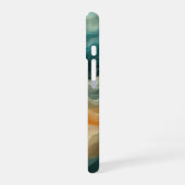 現代的な流動波の抽象画 iPhone 16ケース (左側面)
