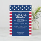現代的な独立記念日（4th of July）の赤白青 招待状 (スタンド正面)