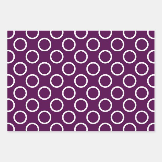 現代的な紫の水玉模様 ラッピングペーパーシート (正面2)