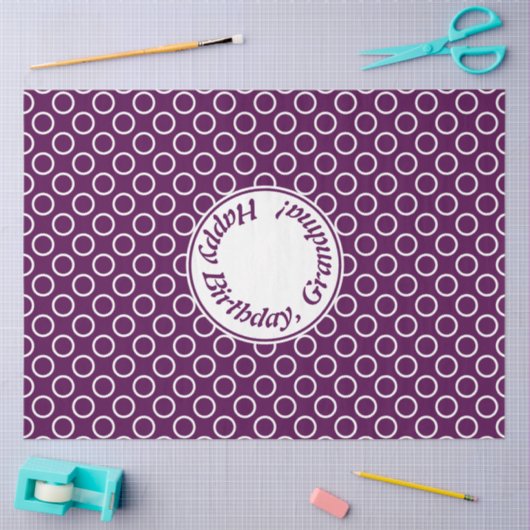 現代的な紫の水玉模様 薄葉紙 (クラフト)