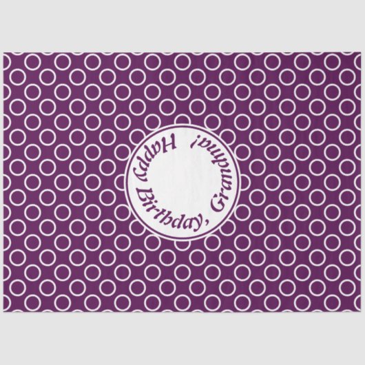 現代的な紫の水玉模様 薄葉紙 (正面)