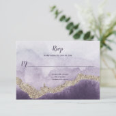 現代的な紫色のアメシストと金の脈理 | 出欠カード (スタンド正面)