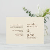 現代的な結婚式招待状 - カーキ 招待状 (スタンド正面)