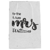 現代的な花柄のデザインの花嫁の母 ミディアムペーパーバッグ (正面)