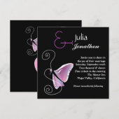 現代的な蝶の結婚式招待状 招待状 (正面/裏面)