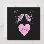 現代的な蝶の結婚式招待状 招待状 (裏面)