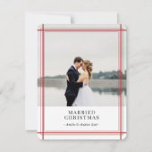 現代的な赤いラインのホリデーカード シーズンカード (正面)