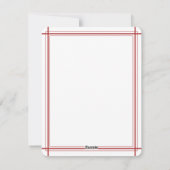 現代的な赤いラインのホリデーカード シーズンカード (裏面)