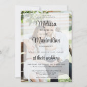 現代的な透明感のある2枚の写真QRコードオンライン招待状 招待状 (正面)