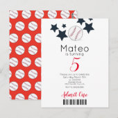 現代的な野球のパターンチケットスタイルのパーティー ポストカード (正面/裏面)