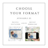 現代的な青い宗教的十字架の写真の少年洗礼 招待状