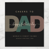 現代的な「お父さんに乾杯」父の日 ワインラベル (シングルラベル)