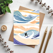現代的水彩画の海の波乗り | 海の芸術 ポストカード