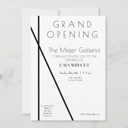 現代美術ギャラリー グランドオープニング招待状 セーブザデート (正面)