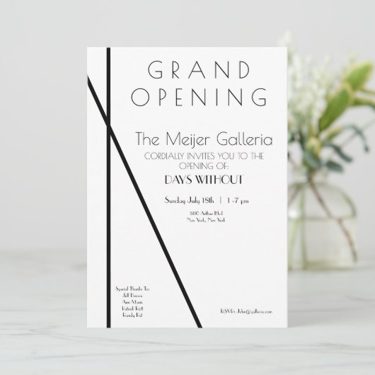 現代美術ギャラリー グランドオープニング招待状 セーブザデート (スタンド正面)