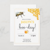 現代風のおしゃれな誕生日招待状 招待状 (正面/裏面)