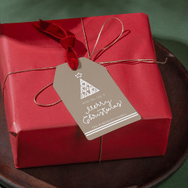 現代風のクリスマスギフトタグにカスタム写真を添えて ギフトタグ