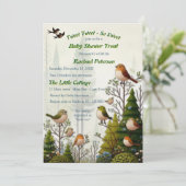 現代風のシンプルな鳥のイラスト 招待状 (スタンド正面)