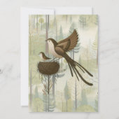 現代風のシンプルな鳥のイラスト 招待状 (裏面)