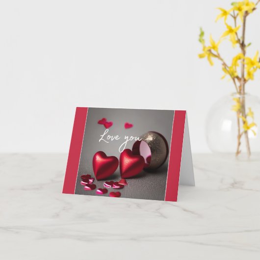 現代風のバレンタインカード カード (黄色い花)