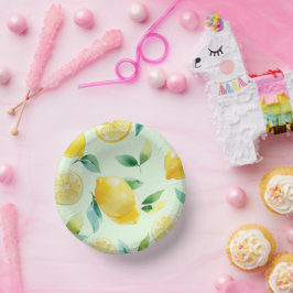 現代風のレモンイエローと花のスクリプトの結婚前お披露目会 ペーパーボウル