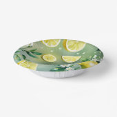 現代風のレモンイエローと花のスクリプトの結婚前お披露目会 ペーパーボウル (傾斜あり)