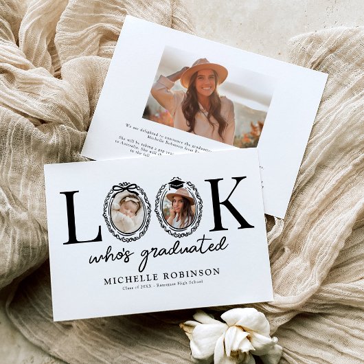 現代風の卒業写真 案内状