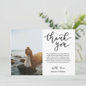 現代風の感謝を伝える結婚式写真の脚本 サンキューカード (スタンド正面)