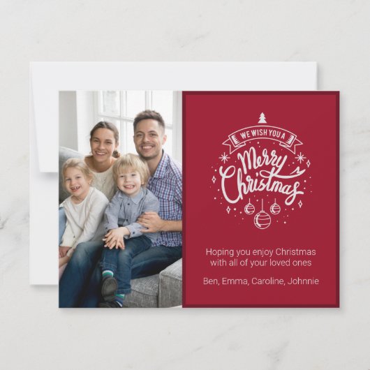 現代風の楽しいクリスマス写真カード シーズンカード (正面)