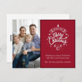 現代風の楽しいクリスマス写真カード シーズンカード (正面/裏面)