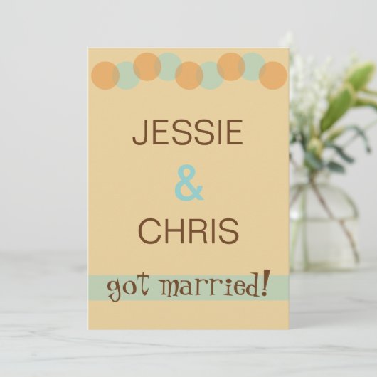 現代風カジュアル結婚発表招待状 招待状 (スタンド正面)