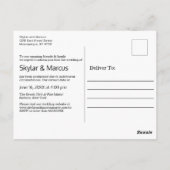 現代風シンプルカジュアルウェディング延期 ポストカード (裏面)