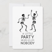 現代風ハロウィンの踊る骸骨 招待状 (正面)