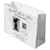 現代風ヘアサロン 小規模事業 QRコード ラージペーパーバッグ (裏面アングル)